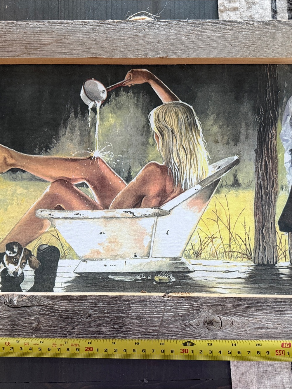 Rustic White Clawfoot Bathtub Wall Art - Home Bath Decor
